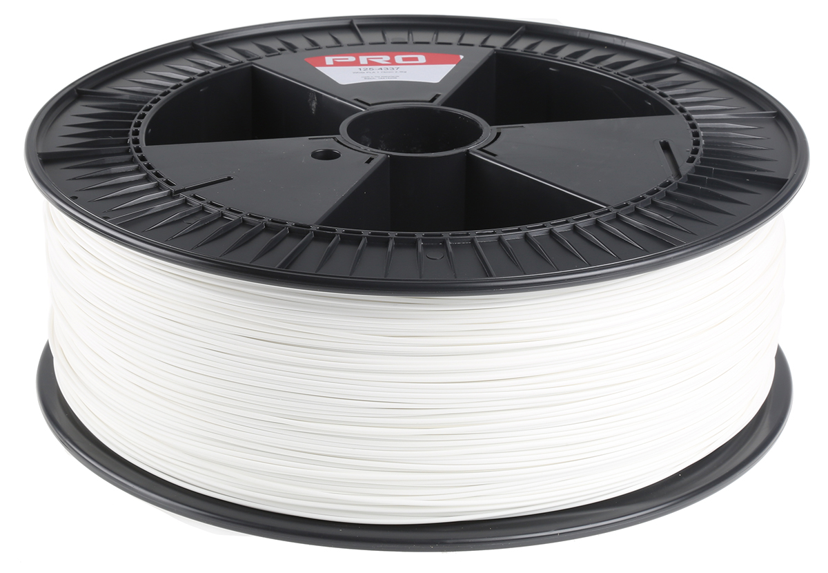 125-4337 RS PRO 1.75 mm White PLA 3D Printer Filament, 2.3 kg