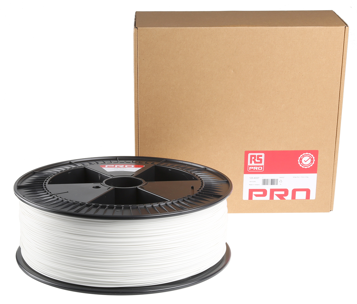 125-4337 RS PRO 1.75 mm White PLA 3D Printer Filament, 2.3 kg