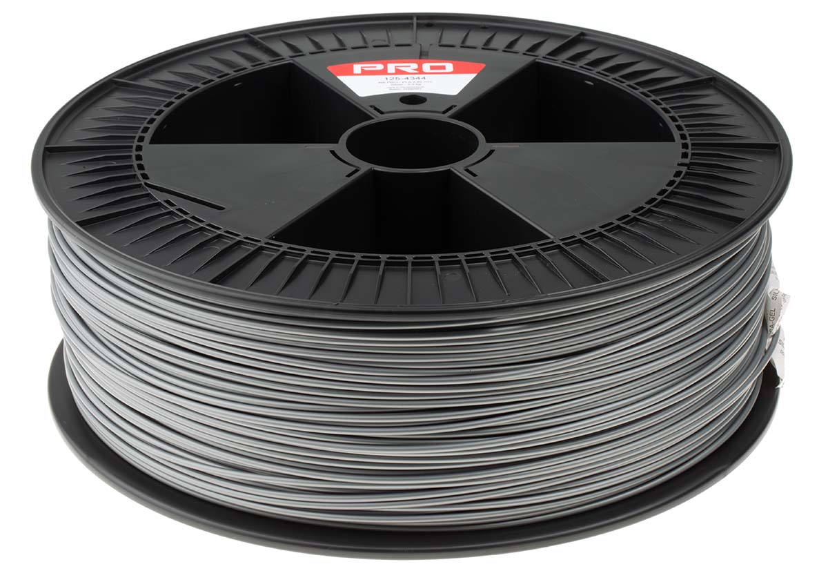 125-4344 RS PRO 2.85 mm Silver PLA 3D Printer Filament, 2.3 kg