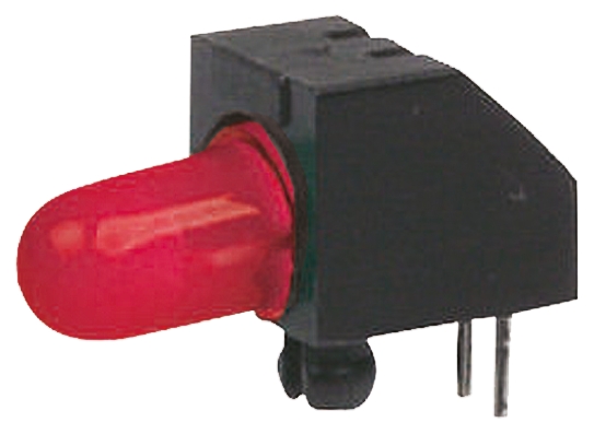 Marl Red Right Angle PCB LED Indicator, 1 LEDs 5 mm (T-1 3/4) 2 V