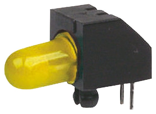 Marl 125-511-04 Yellow Right Angle PCB LED Indicator, 1 LEDs 5 mm (T-1 3/4) 2.1 V