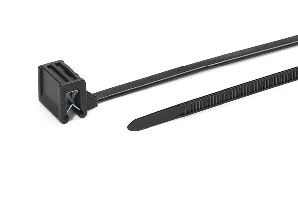 HellermannTyton Cable Tie, 155 mm x 4.6mm, Black Polyamide 66