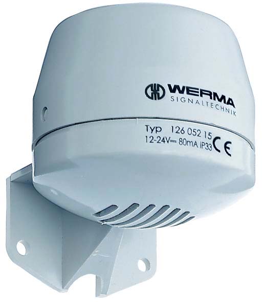 Werma 126 Series Electronic Sounder Wall 24V, IP65 105 dB @ 1m, DC, 4-Tone