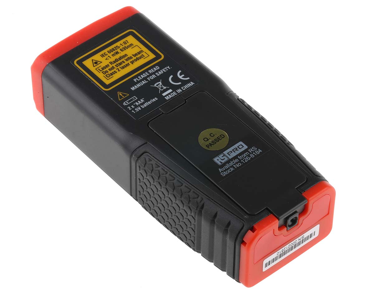 126-8184 RS PRO RSLDM-100H Laser Measure, 0.05/100 μm Range, ±1.5 mm Accuracy