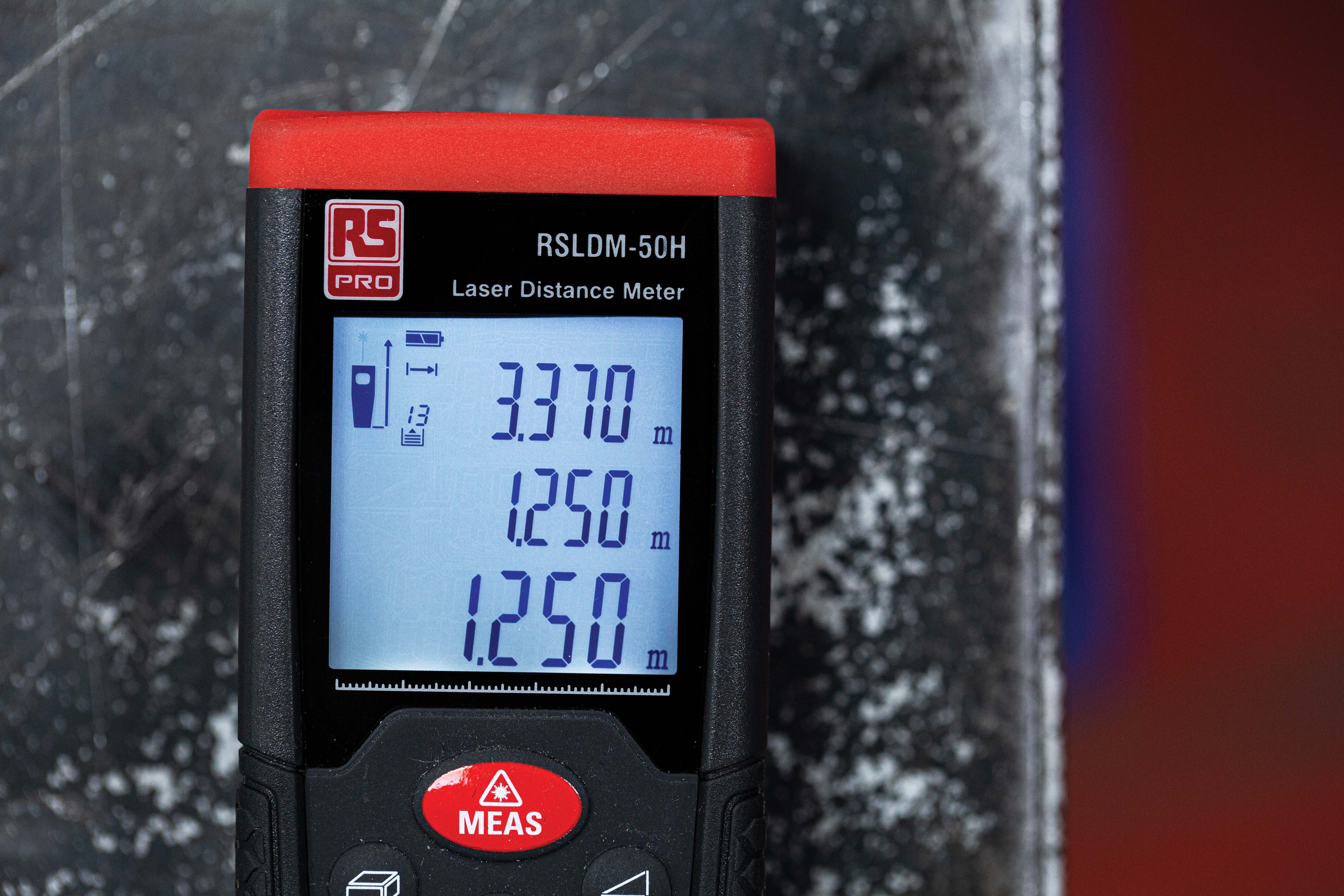 126-8821 RS PRO RSLDM-50H Laser Measure, 0.05/50 μm Range, ±1.5 mm Accuracy