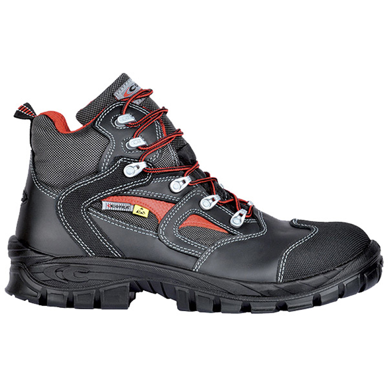 Cofra PRESTON S3 SRC Grey, Black Non-Metallic Toe Capped Safety Boots 8, EU 42 61340-4-3, CEI EN 61340-5-1, EN ISO
