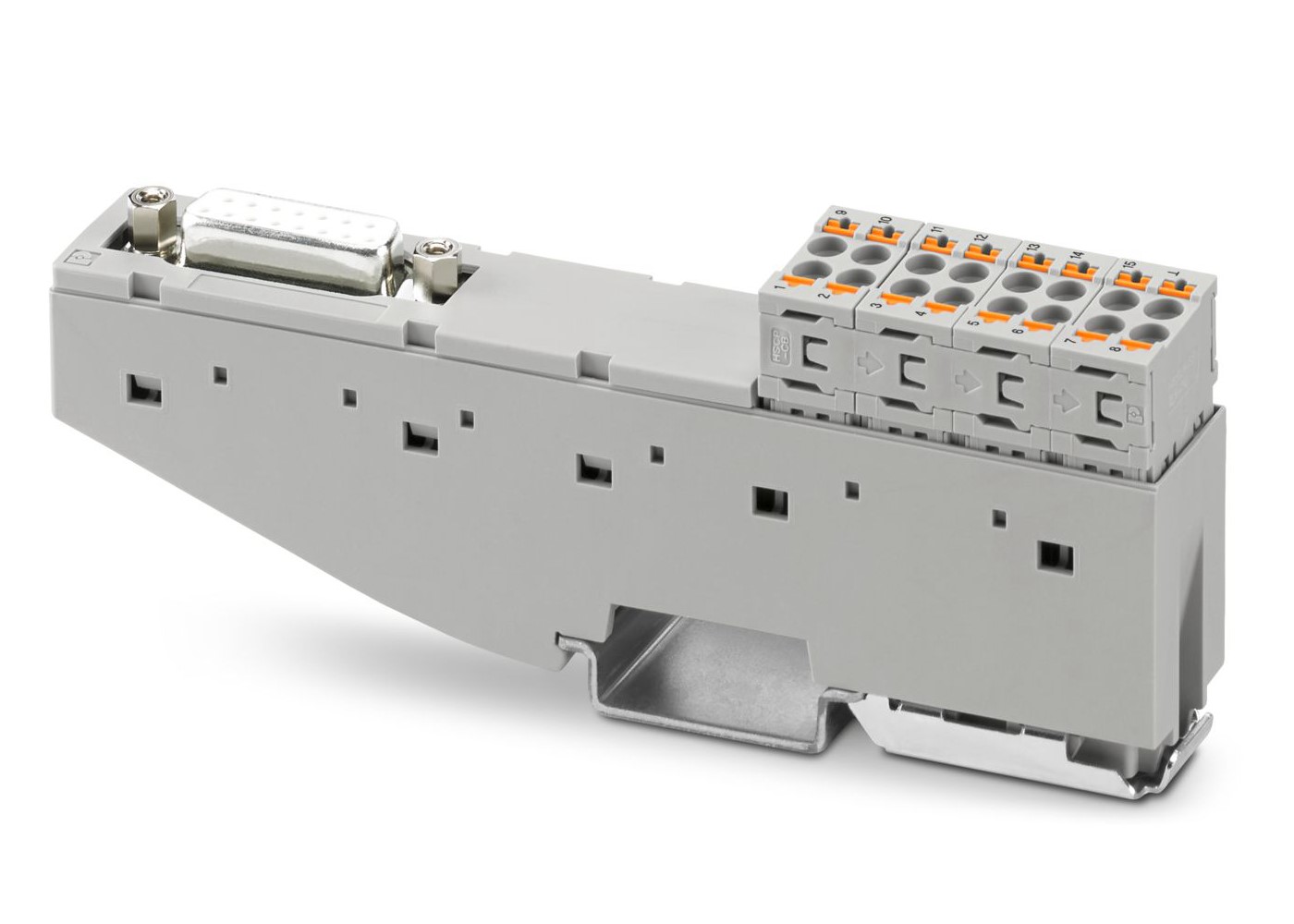 Phoenix Contact VFC-PT/D15SUB/F Series 15-Contact Female Interface Module, D-Sub Connector, DIN Rail, 2A