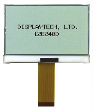 Displaytech 128240D-FC-BW-3 128240D Graphic LED LCD Monochrome Display, White on Black
