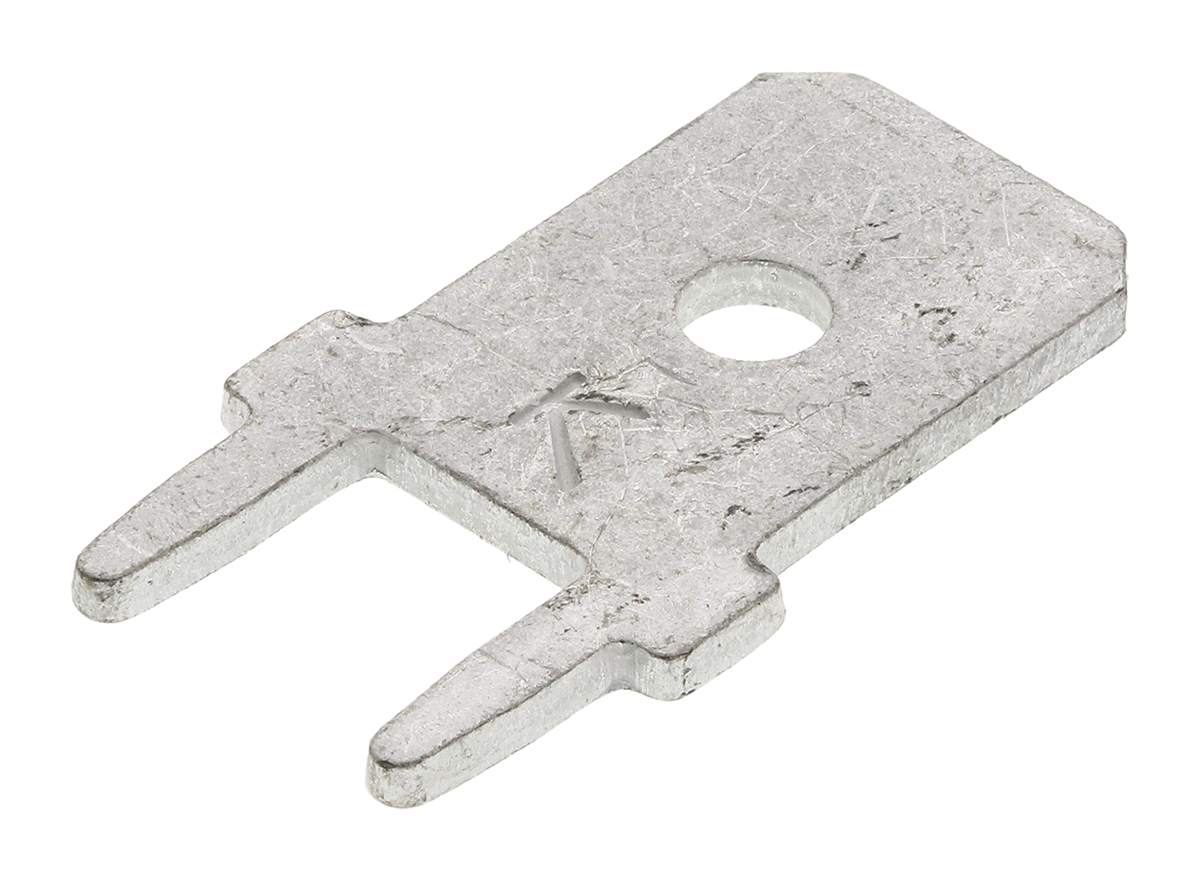 Keystone PC QUICK-FIT Black Uninsulated Male Spade Connector, Solder, 6.35 x 0.81 mm Tab Size