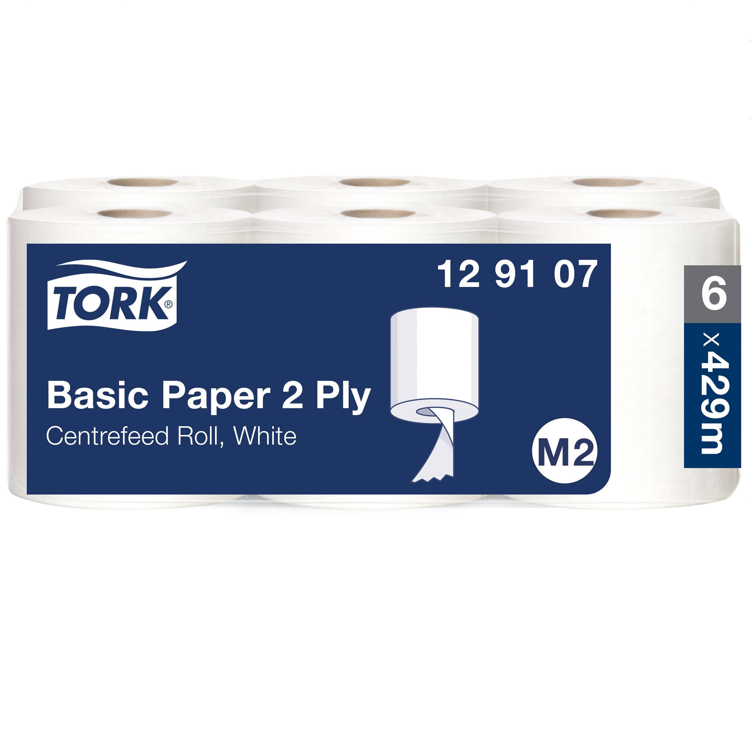 Tork Tork Basic Paper 2 Ply Roll Paper Towel, 150.2 m x 180 mm, 2, 429 Sheets