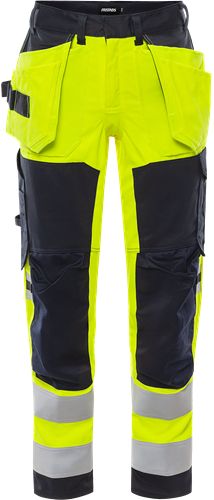 Fristads 2167 ATHF Men's Trousers Navy, Yellow 80 cm Waist 80cm Leg
