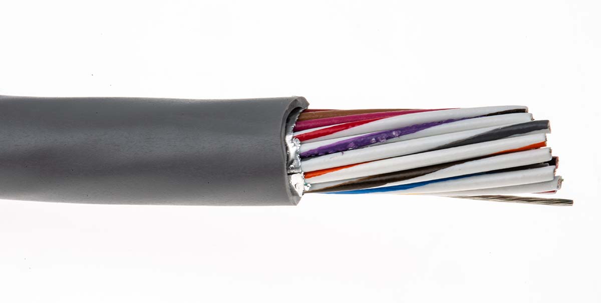 129912c-sl005 Alpha Wire Alpha Essentials Communication & Control Control Cable, 12 Cores, 0.35mm² 22 AWG, Screened, 30 m, Slate