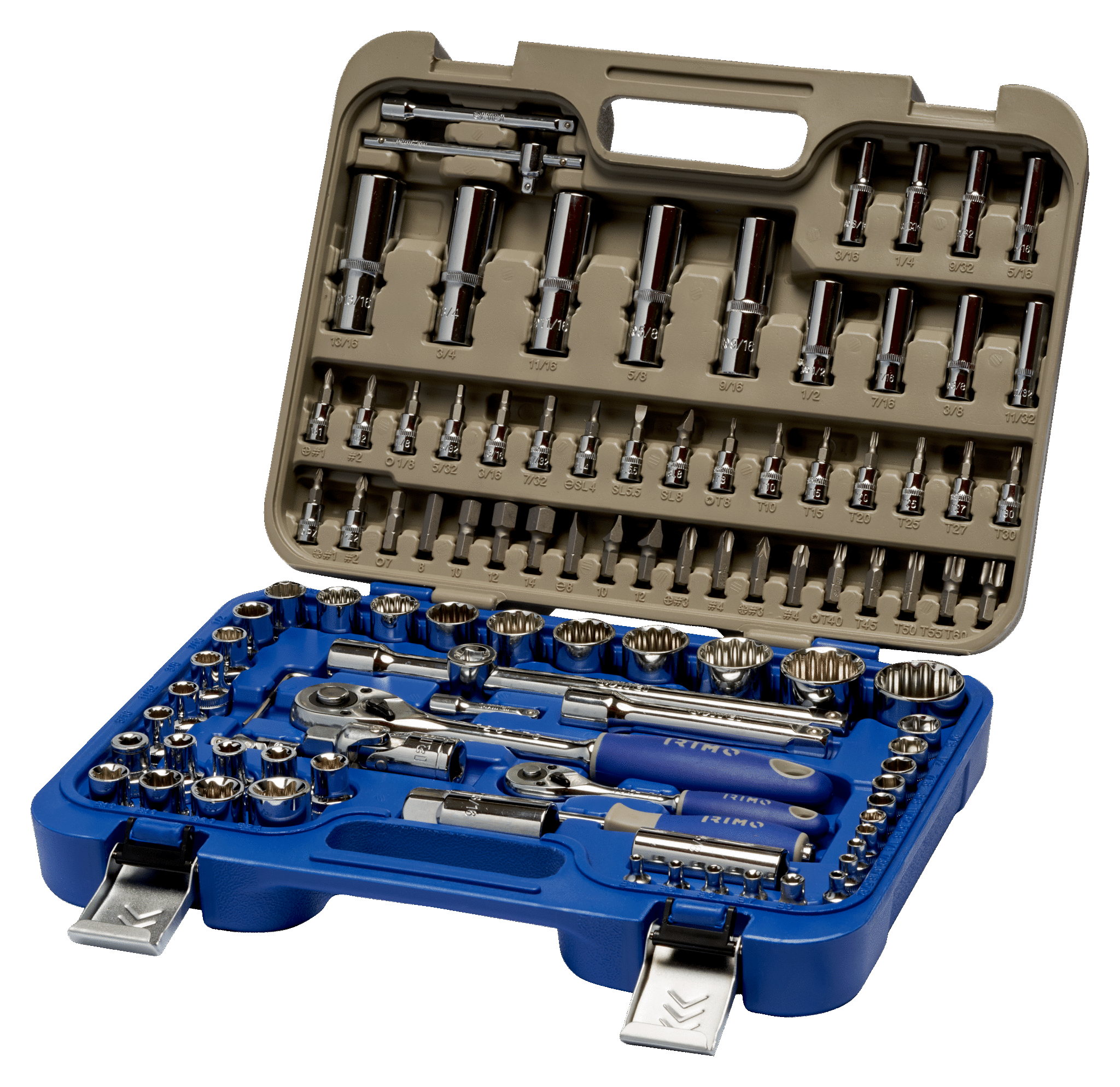 IRIMO 103-Piece 1/4 And 1/2 in Bi-Hex Socket Set