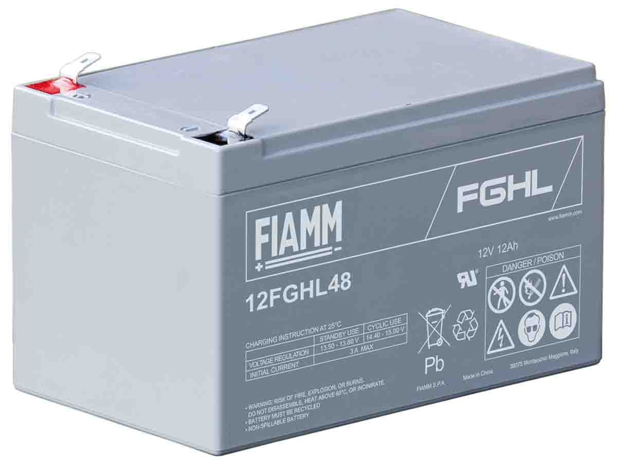 Fiamm 12 V, Faston 6.3 Sealed Lead Acid Battery, 12 Ah, 98mm x 100 mm
