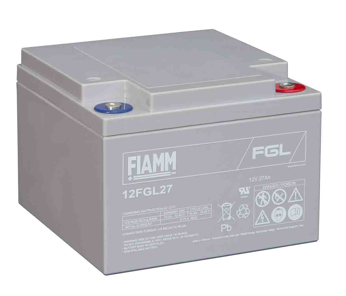 Fiamm 12 V Sealed Lead Acid Battery, 27 Ah, 175mm x 125 mm