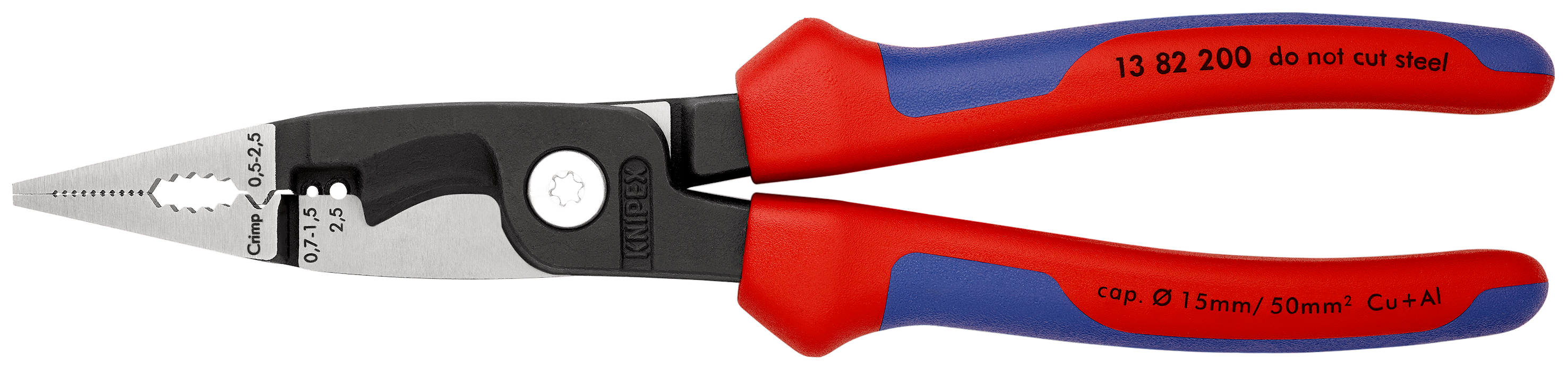 Knipex 1-Piece Combination Plier Standard, 200mm Overall VDE/1000V Approved, 30mm Jaw
