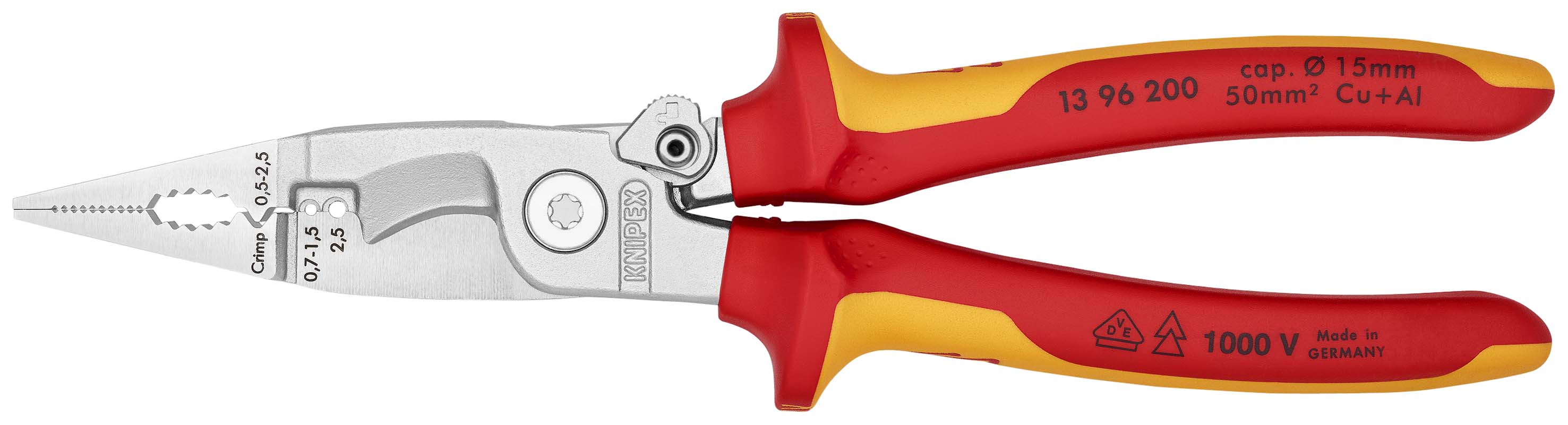 Knipex 1-Piece Combination Plier, 200mm Overall VDE/1000V Approved