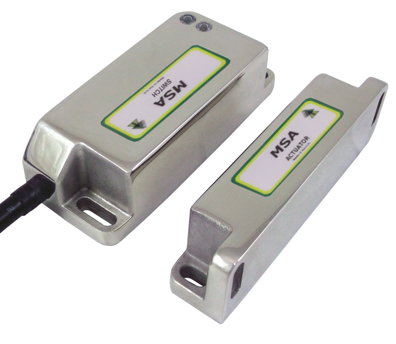 IDEM MSA Series Magnetic Non-Contact Safety Switch, 316 Stainless Steel Housing, 24V dc, NC, 2 m Cable