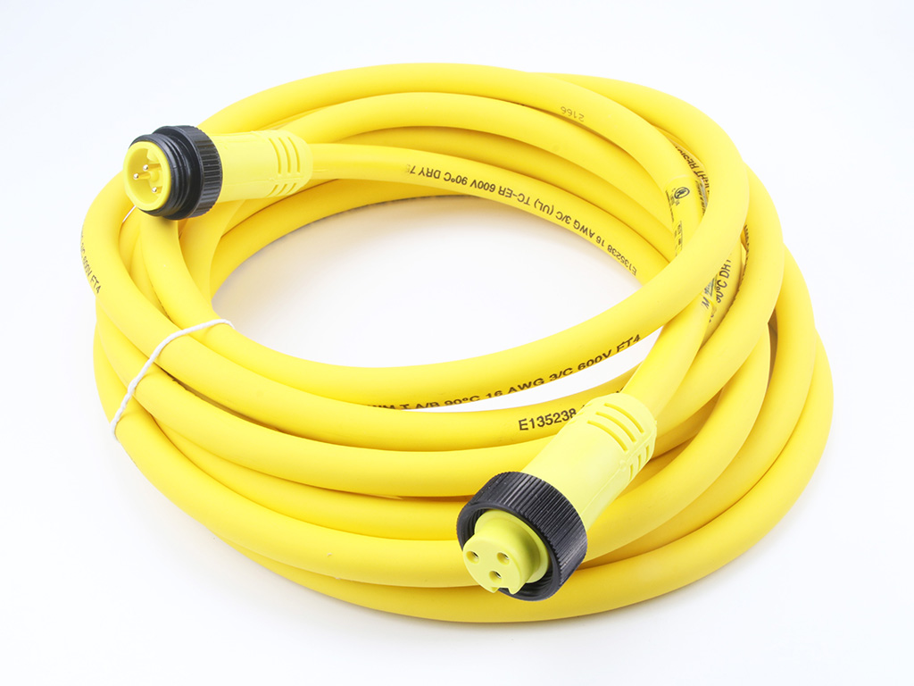 Molex Male 3 way Straight to Female 3 way Straight Cordset, 5 m