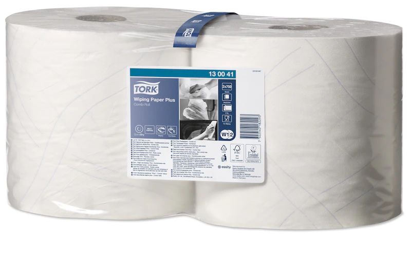 130041 Tork Tork Wiping Paper Plus Roll Paper Towel, 2, 750 Sheets