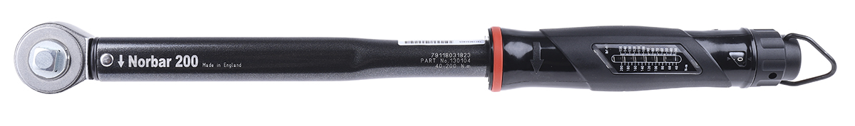 Norbar Torque Tools Click Torque Wrench, 40 To 200 Nm, 1/2 in Drive, Square Drive, 459mm Overall, RSCAL