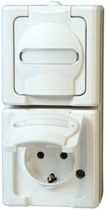 Kopp BLUE ELECTRIC White Plug Socket, 16A, Outlet Socket