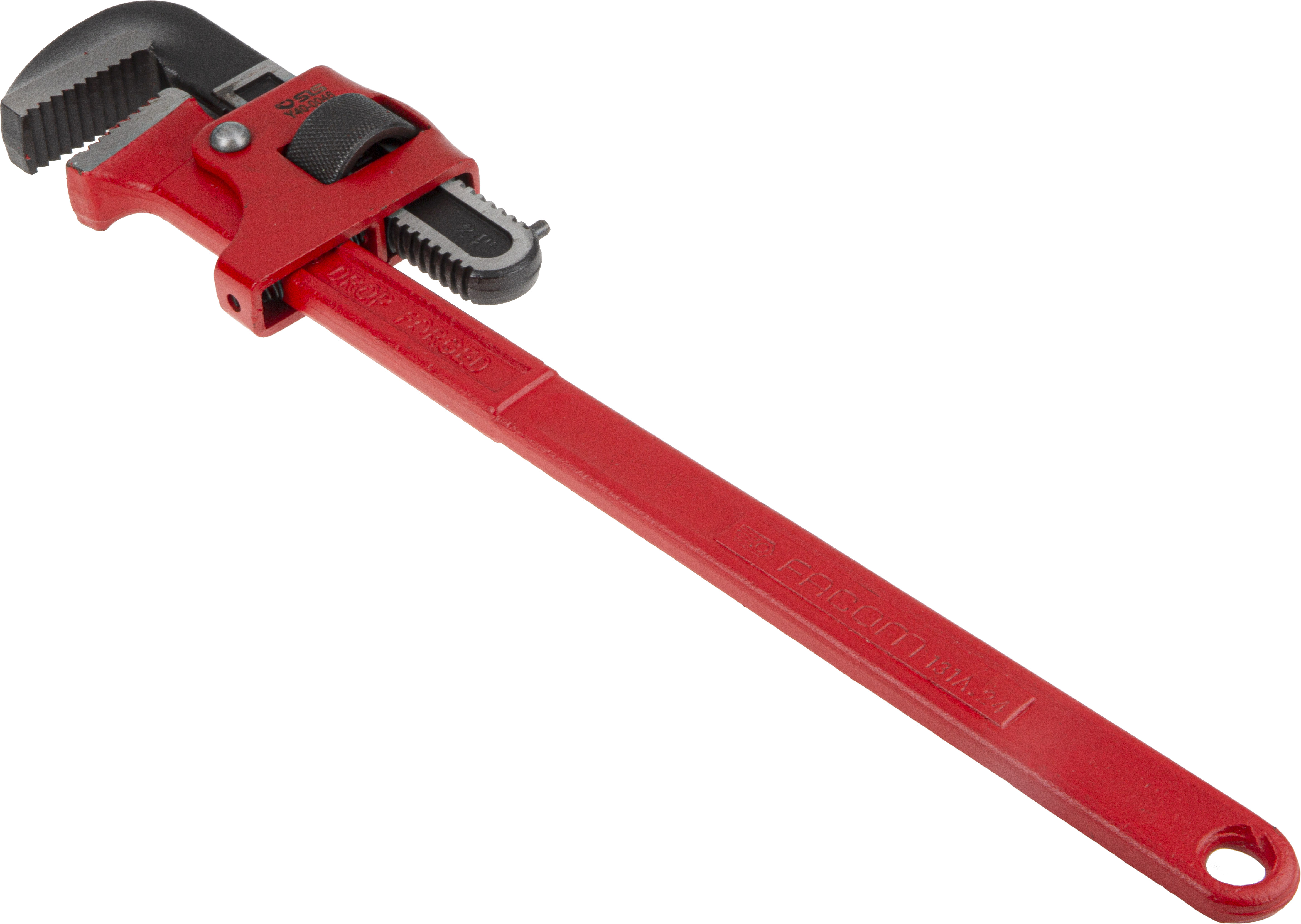 Facom Pipe Wrench, 600.0mm Overall, 76 mm Jaw Capacity, Metal Handle