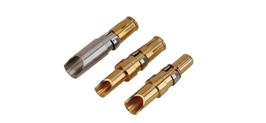 CONEC size 3.6 mm Male Solder Cup D-Sub Connector Power Contact, Gold over Nickel Power 10 AWG