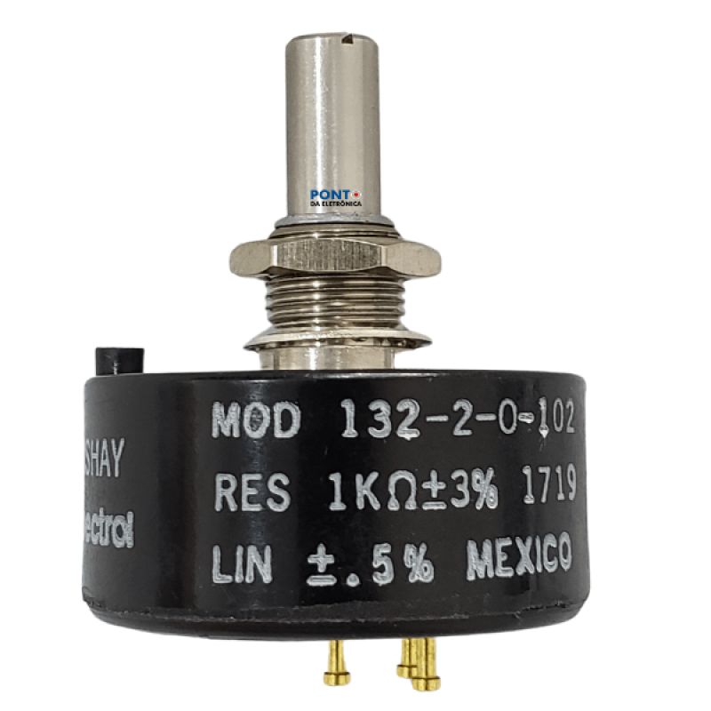 Vishay 132 1 kΩ Rotary Potentiometer 1-Turns 1-Gang Bush, 132-2-0-102