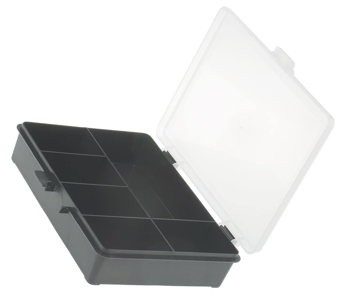 Raaco 6 Cell Black Polypropylene Compartment Box, 40 mm x 179mm x 151 mm