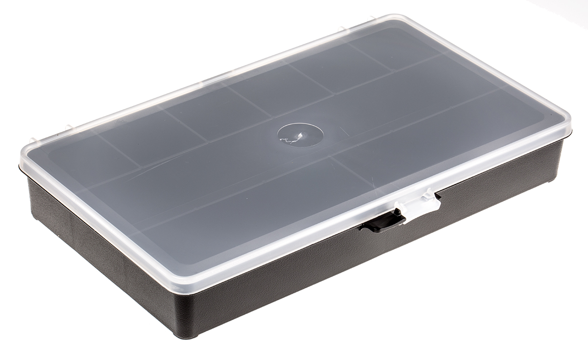Raaco 9 Cell Black Polypropylene Compartment Box, 41 mm x 271mm x 173 mm