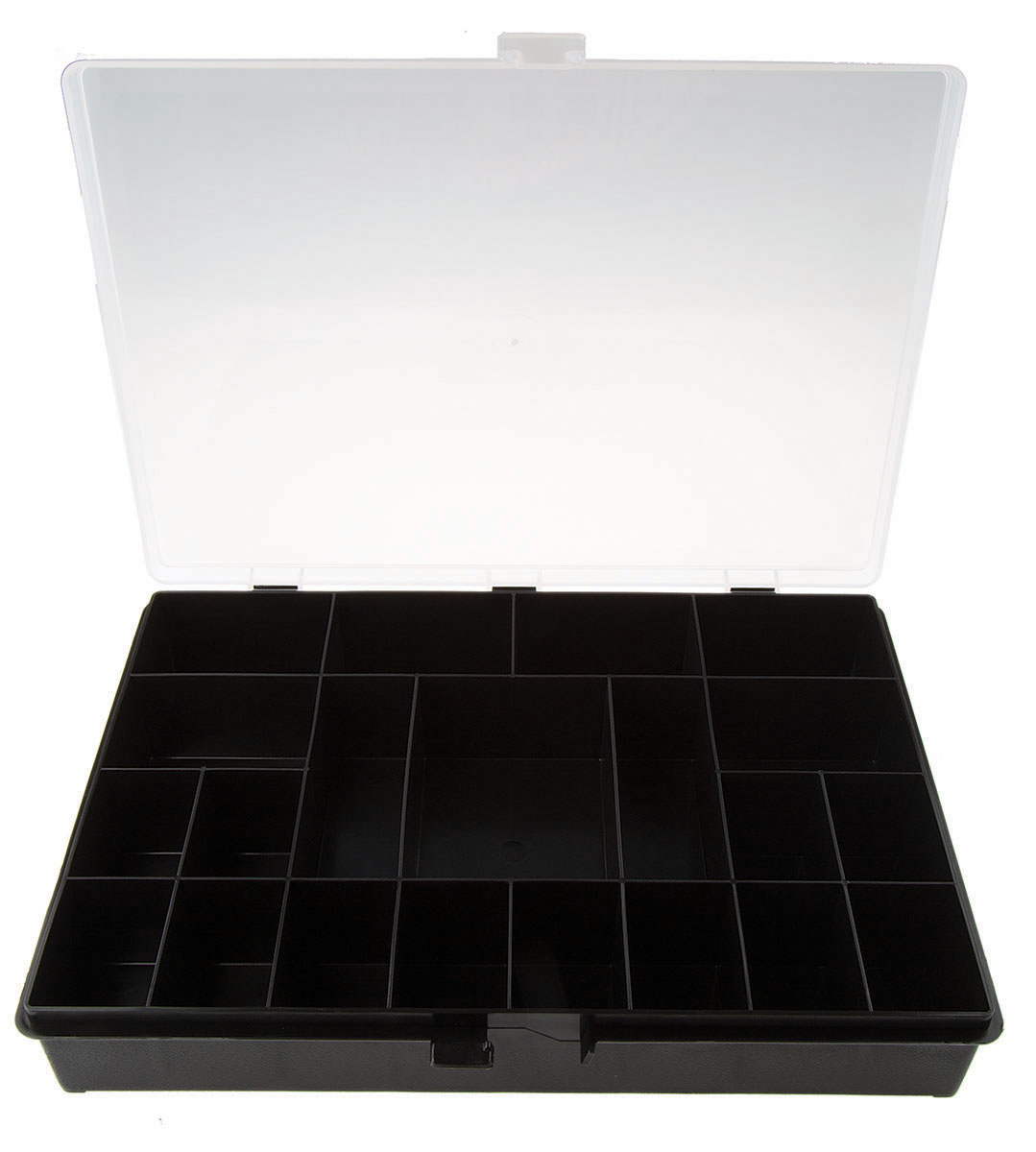Raaco 21 Cell Black Polypropylene Compartment Box, 55 mm x 332mm x 254 mm