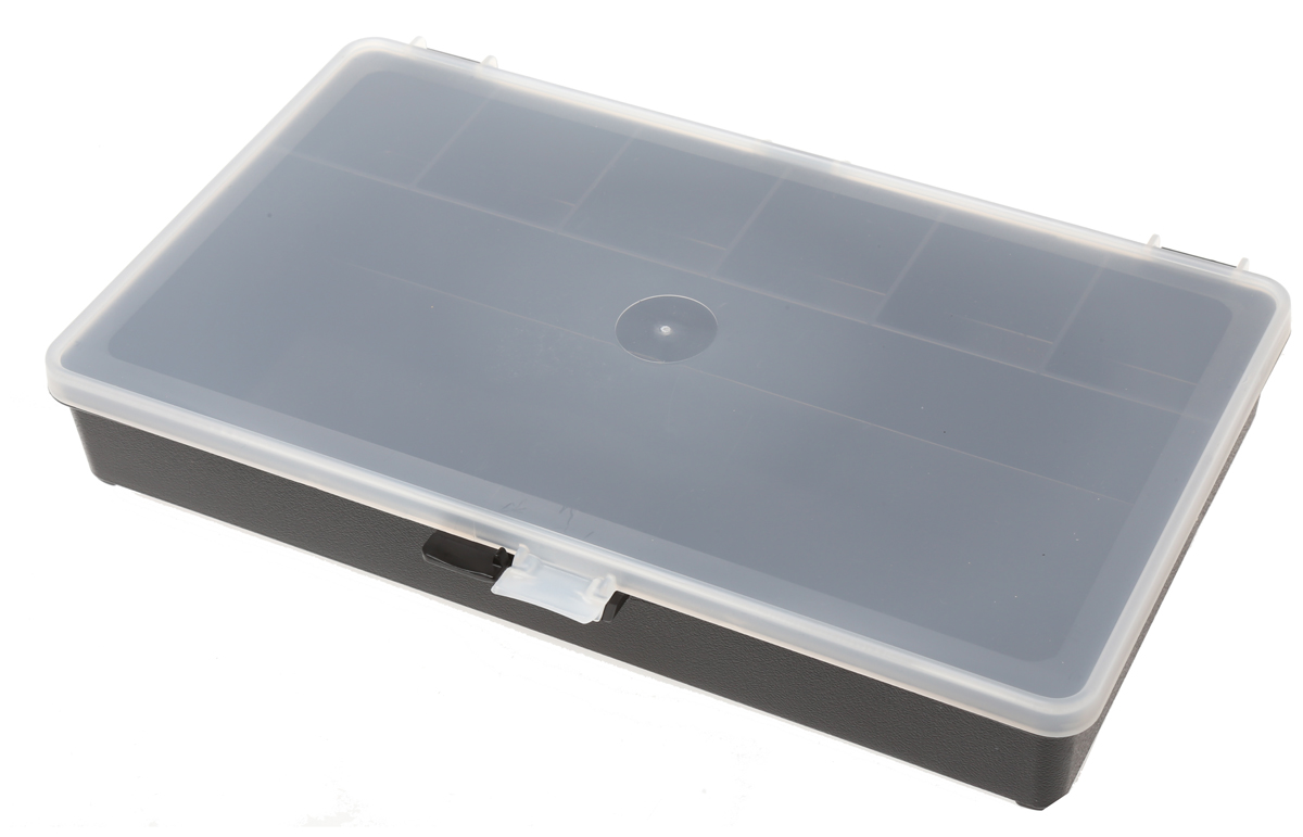 Raaco 7 Cell Black Polypropylene Compartment Box, 41 mm x 271mm x 173 mm
