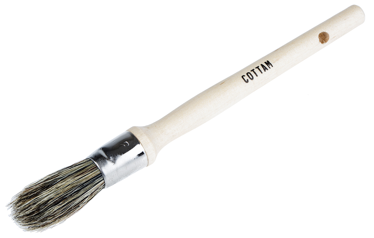 Cottam Thin, 12 mm Paint Brush with Round Bristles