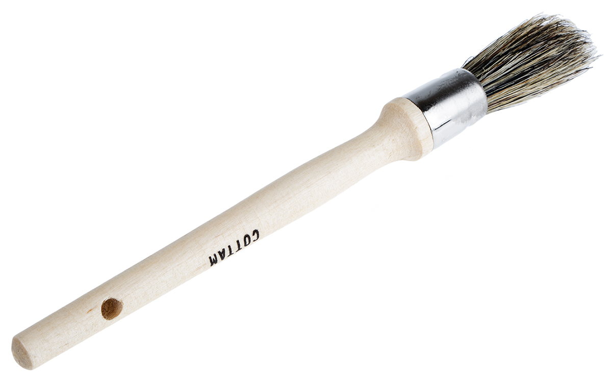 134-7413 Cottam Thin, 12 mm Paint Brush with Round Bristles