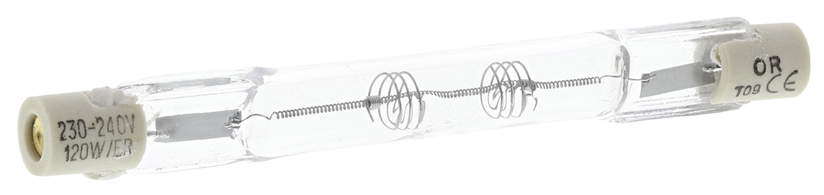 Orbitec 120 W Clear Halogen Bulb R7S, Linear, 240V ac, 8 mm