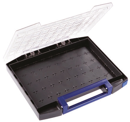 134866 Raaco 4 Cell Grey Polypropylene, Polycarbonate Adjustable Compartments Compartment Box, 55 mm x 421mm x 361 mm