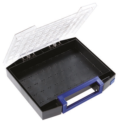 134903 Raaco 9 Cell Grey Polypropylene, Polycarbonate Adjustable Compartments Compartment Box, 78 mm x 421mm x 361 mm