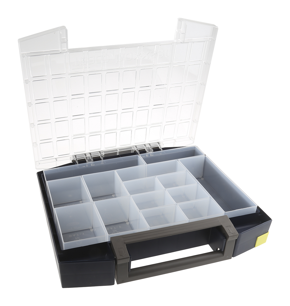 Raaco 14 Cell Blue Polypropylene, Polycarbonate Compartment Box, 78 mm x 421mm x 361 mm