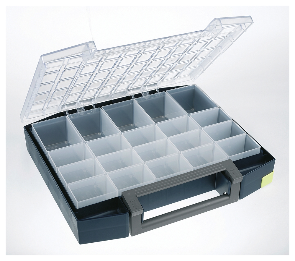 Raaco 20 Cell Blue Polycarbonate, Polypropylene Compartment Box, 78 mm x 421mm x 361 mm