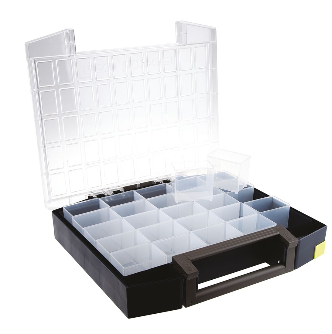 134941 Raaco 25 Cell Grey Polycarbonate, Polypropylene Adjustable Compartments Compartment Box, 78 mm x 421mm x 361 mm