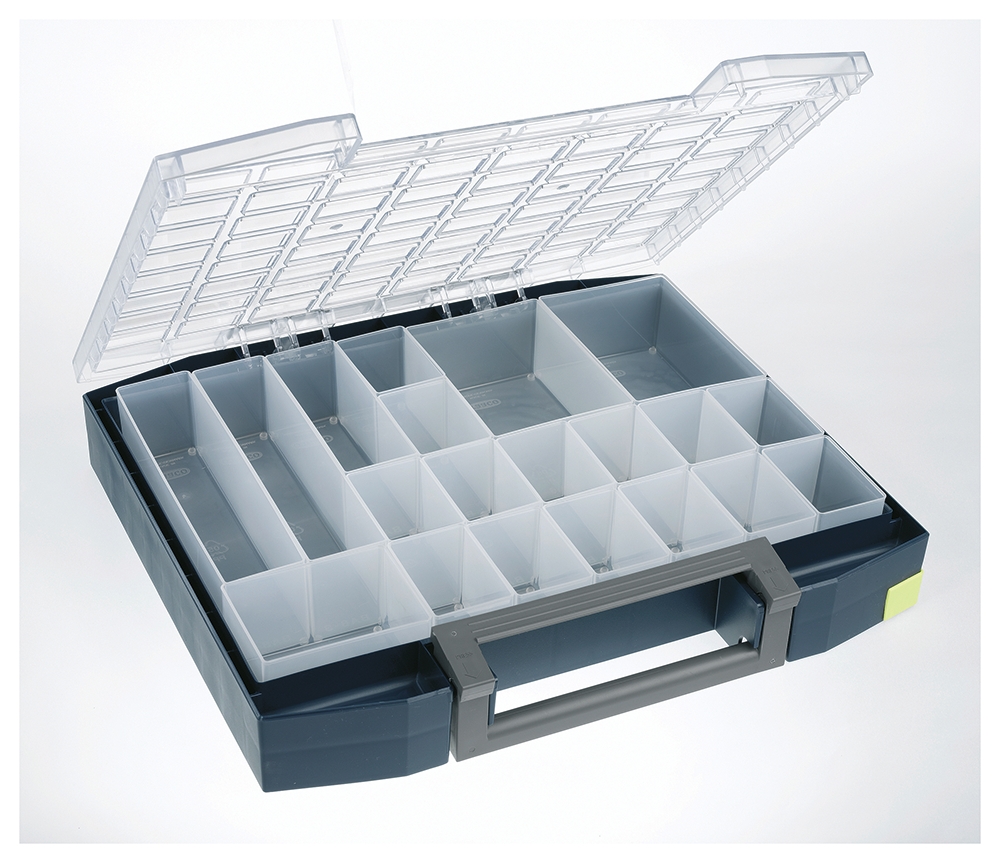 Raaco 20 Cell Blue Polypropylene, Polycarbonate Compartment Box, 78 mm x 465mm x 401 mm