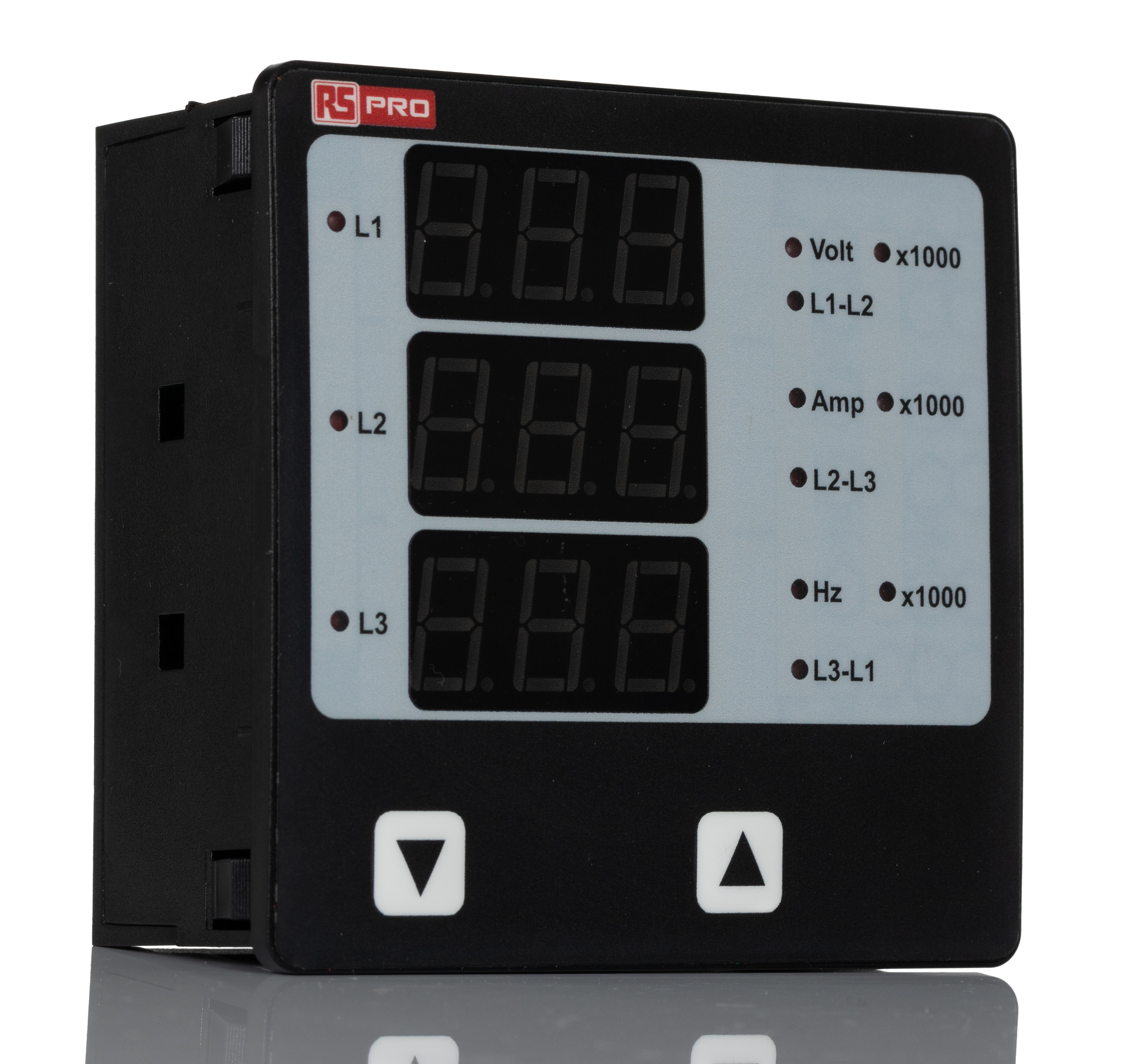 RS PRO AP05 LED Digital Panel Multifunction Meter for Frequency, Current, Hour, Voltage, Rotational speed,  92 mm  x 92