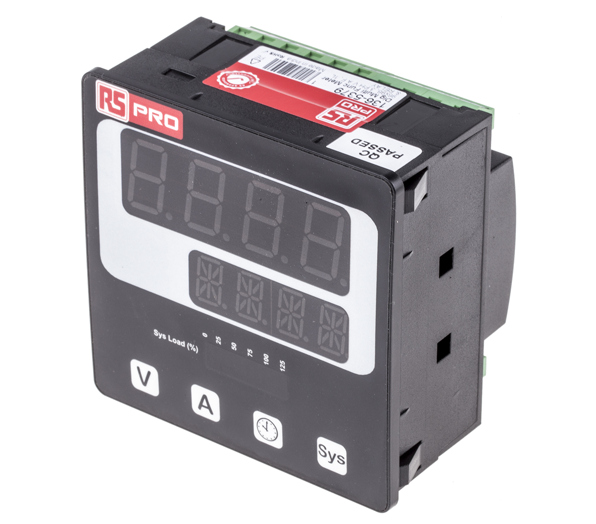 RS PRO Alpha 10 LED Digital Panel Multifunction Meter for AC Current, Rotational speed, Frequency, AC Voltage, Hour,  92