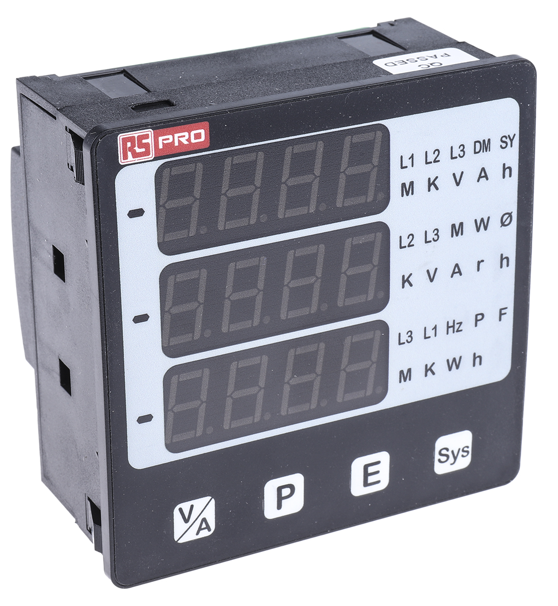 136-5383 RS PRO Alpha 20 LED Digital Panel Multifunction Meter for Frequency, AC Voltage, Energy, Power, AC Current, Active,  92