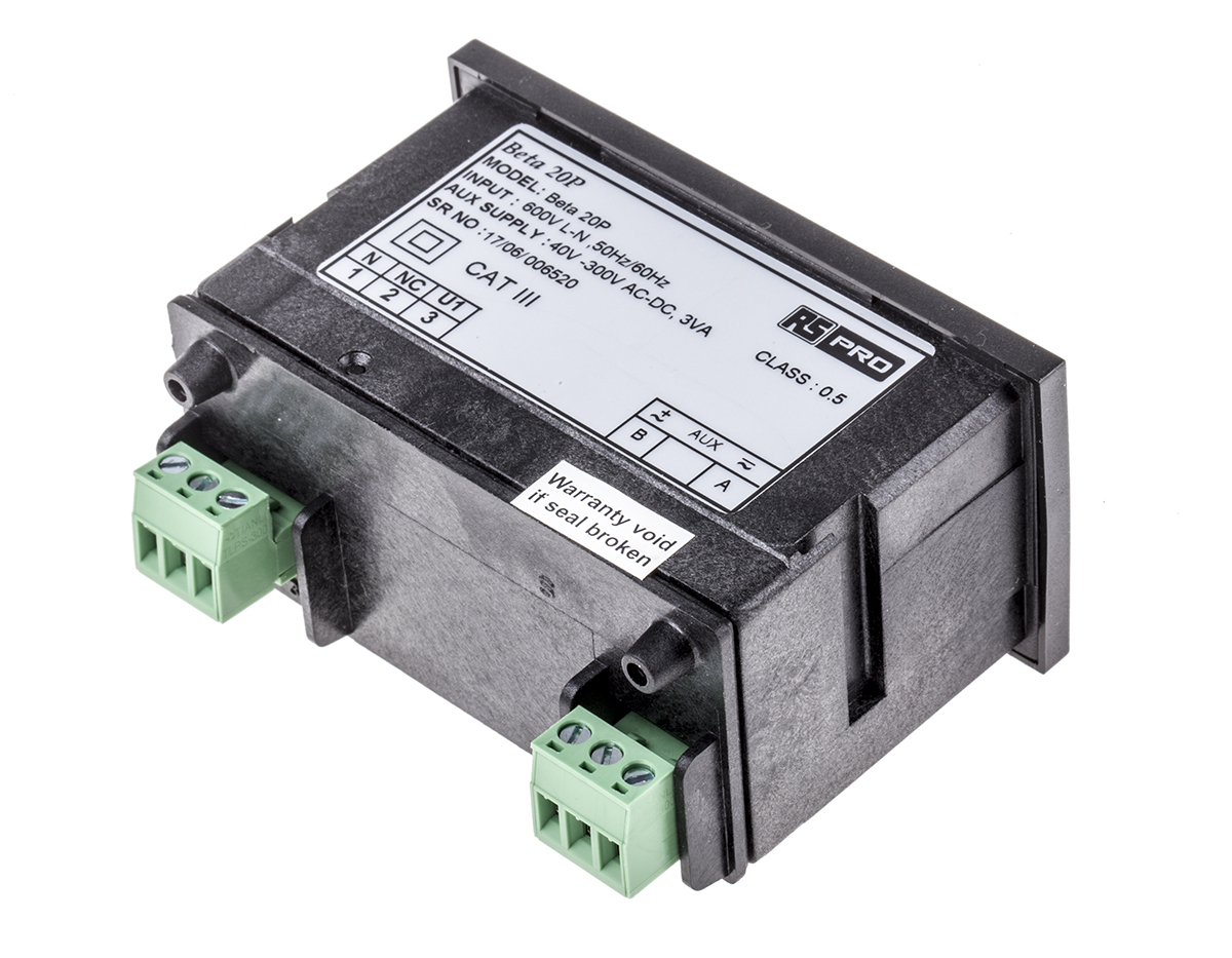 136-5388 RS PRO BT14 Series Digital Voltmeter AC, LED Display 4-Digits ±0.5 + 1 Digit %, 43.5 mm, 92 mm