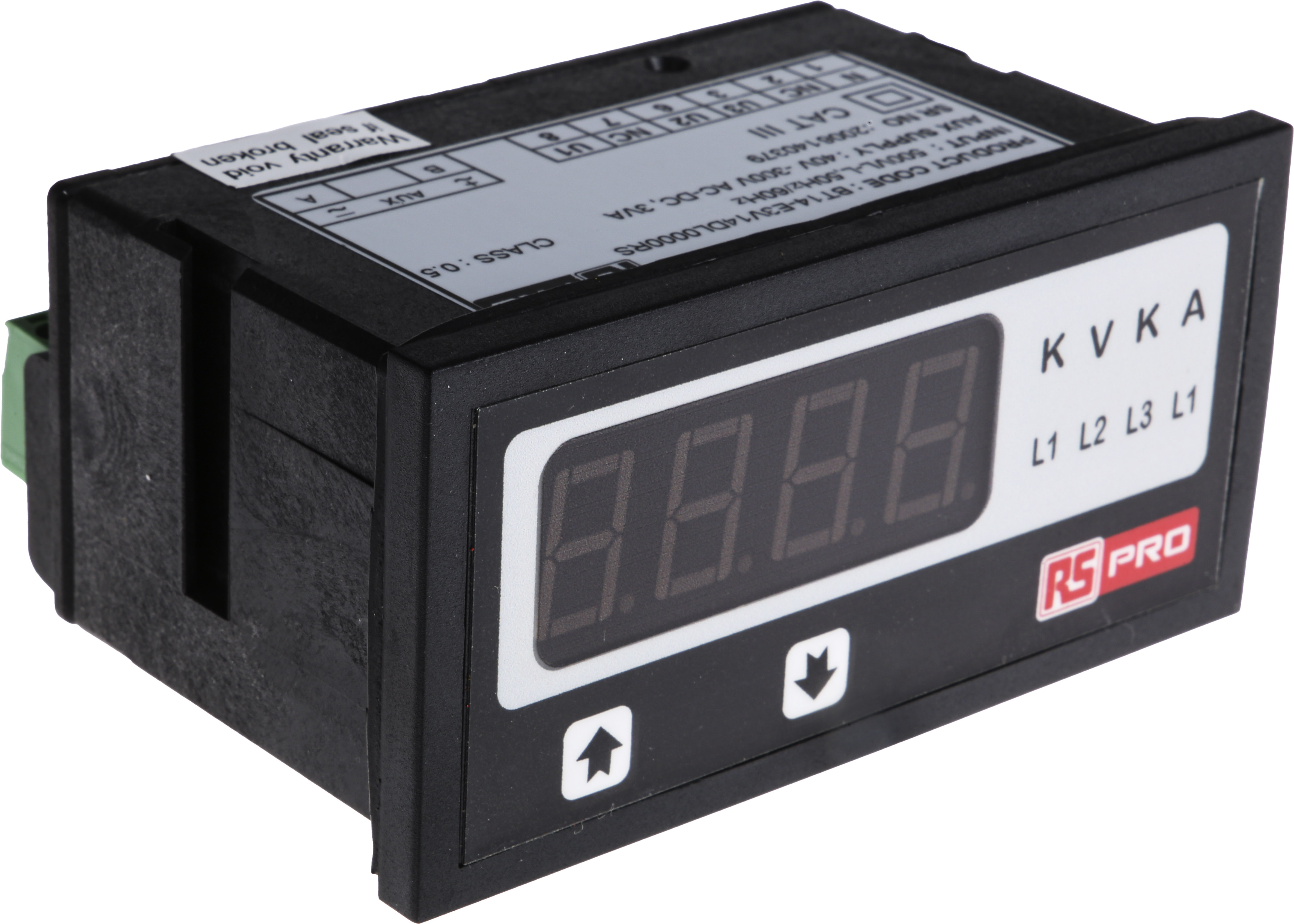 RS PRO BT14 Series Digital Voltmeter AC, LED Display 4-Digits ±0.5 + 1 Digit %, 43.5 mm, 92 mm