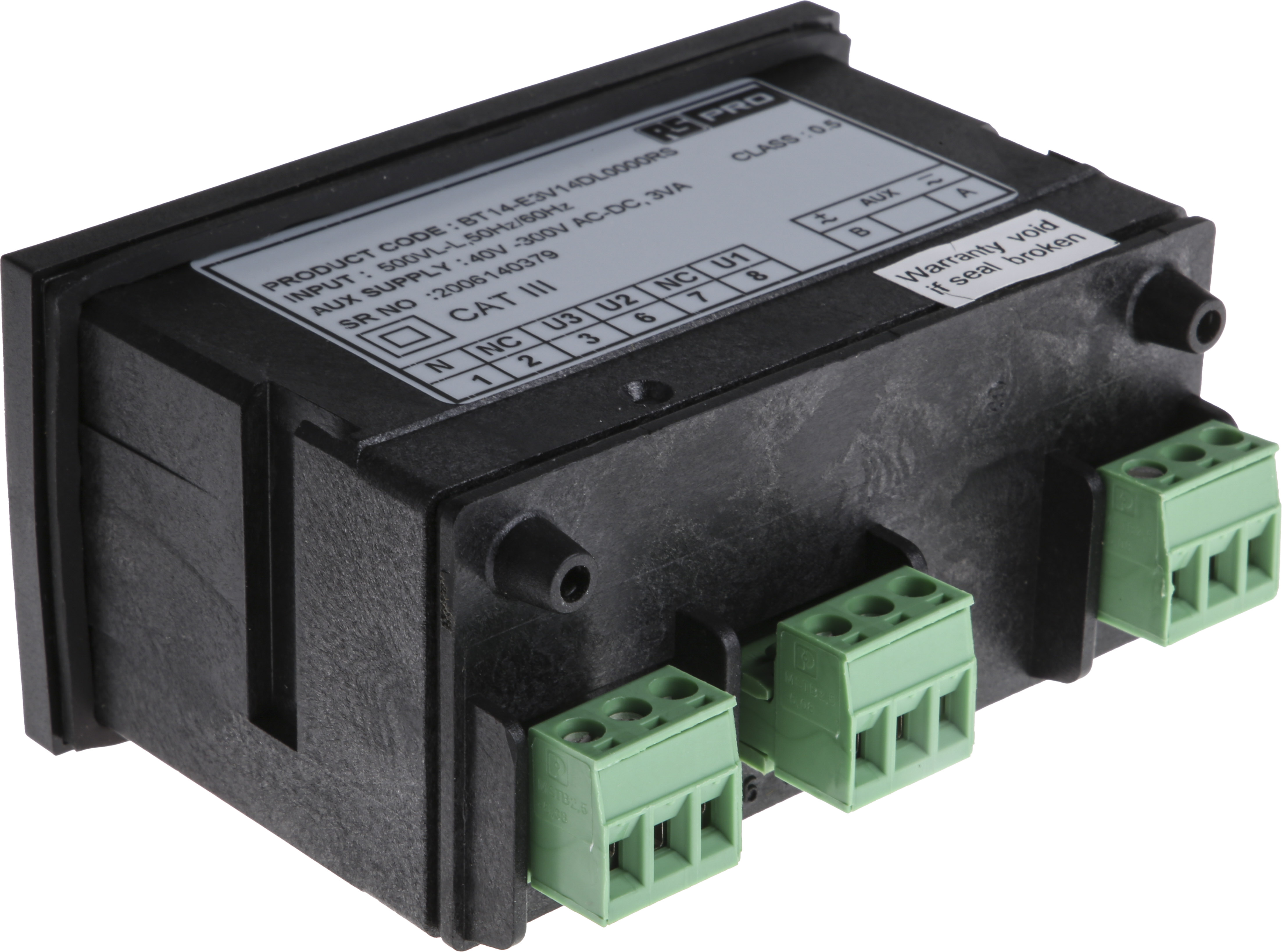 136-5393 RS PRO BT14 Series Digital Voltmeter AC, LED Display 4-Digits ±0.5 + 1 Digit %, 43.5 mm, 92 mm