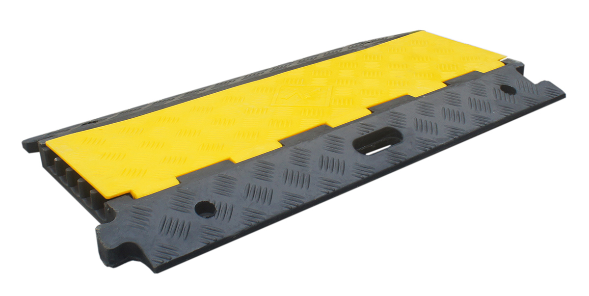 RS PRO 910 mm Black, Yellow Cable Cover in Thermoplastic, Rubber, 34 mm ID