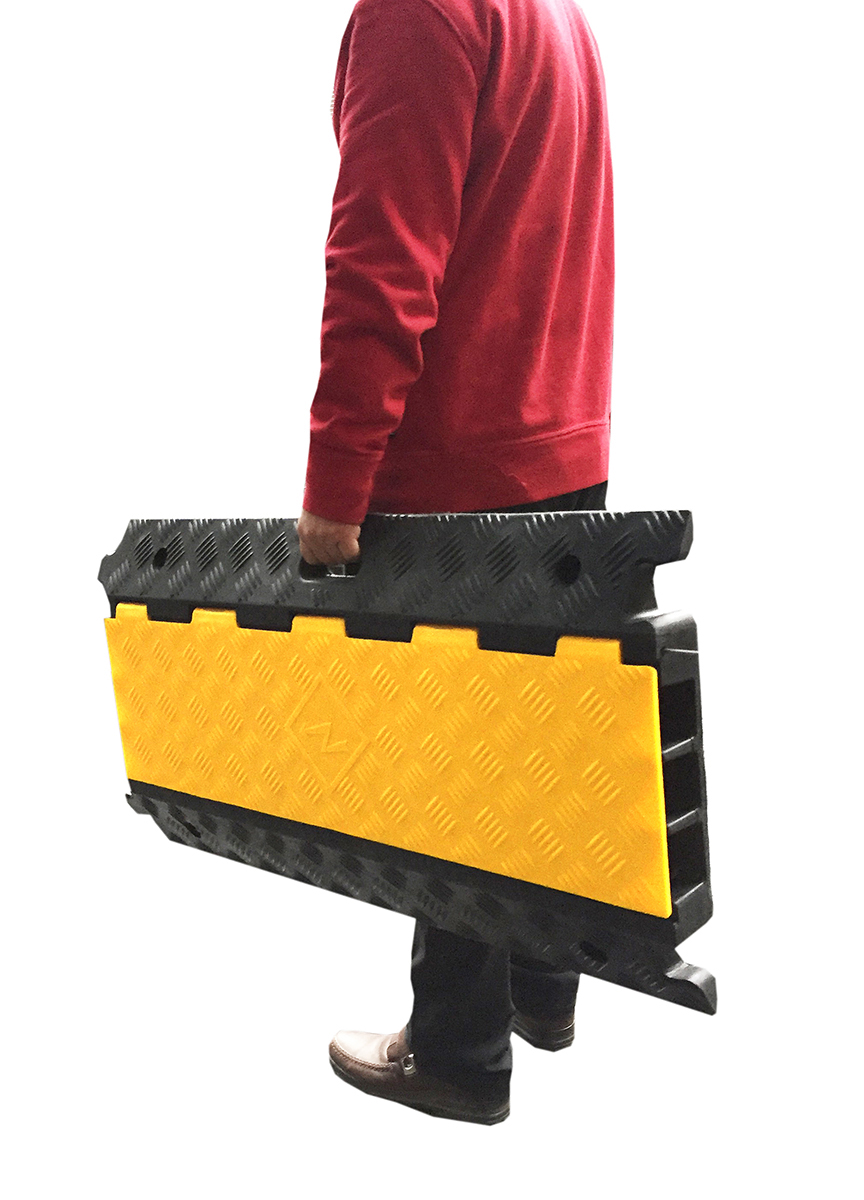 136-5422 RS PRO 910 mm Black, Yellow Cable Cover in Thermoplastic, Rubber, 34 mm ID